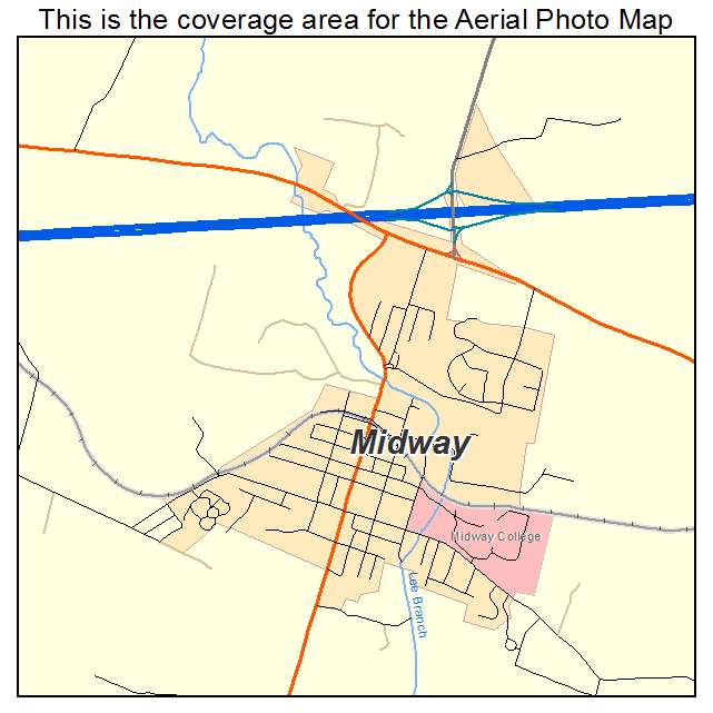 Midway, KY location map 