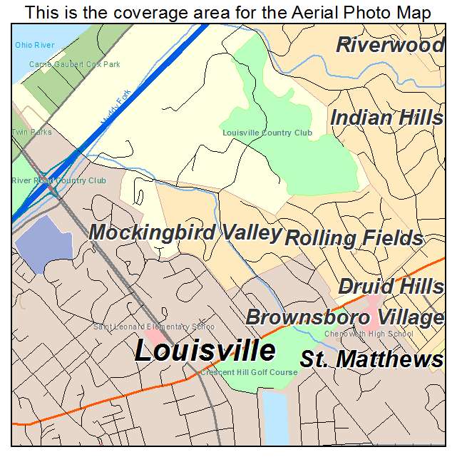 Mockingbird Valley, KY location map 