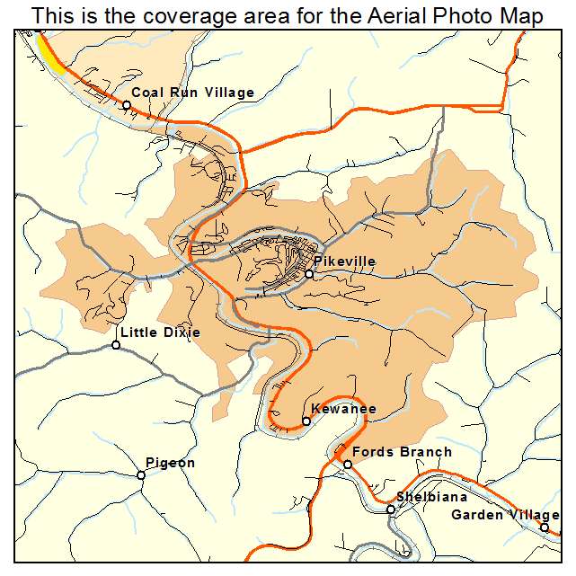 Pikeville, KY location map 