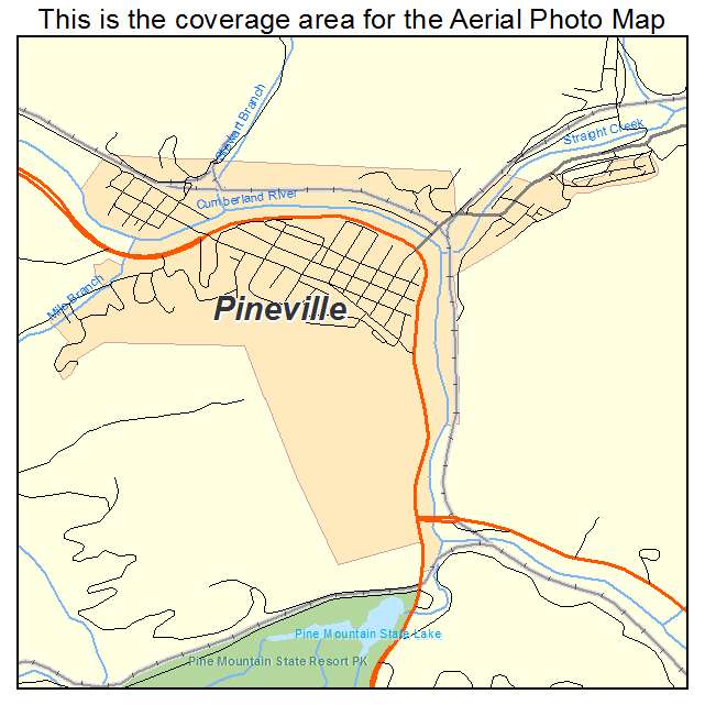 Pineville, KY location map 