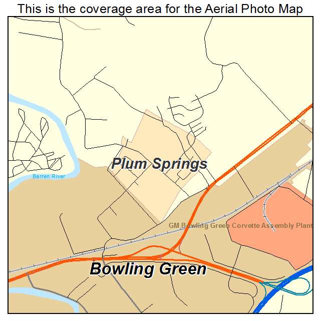 Plum Springs, KY location map 