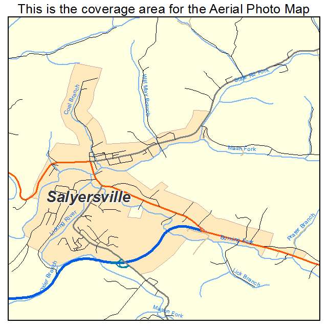 Salyersville, KY location map 