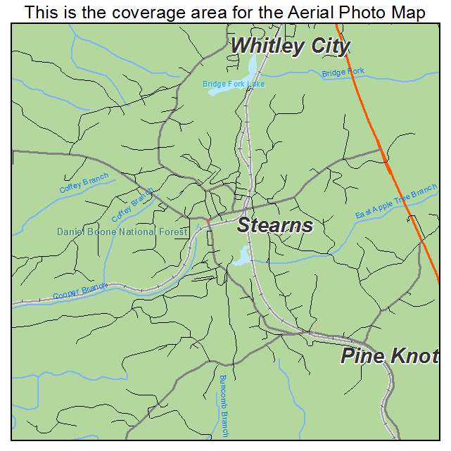 Stearns, KY location map 