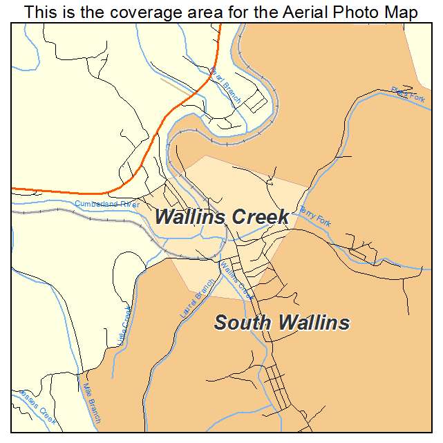 Wallins Creek, KY location map 