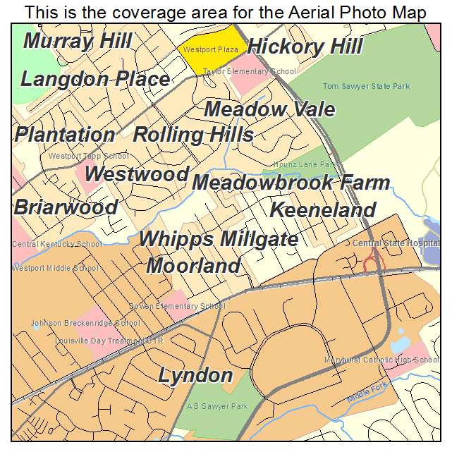 Whipps Millgate, KY location map 