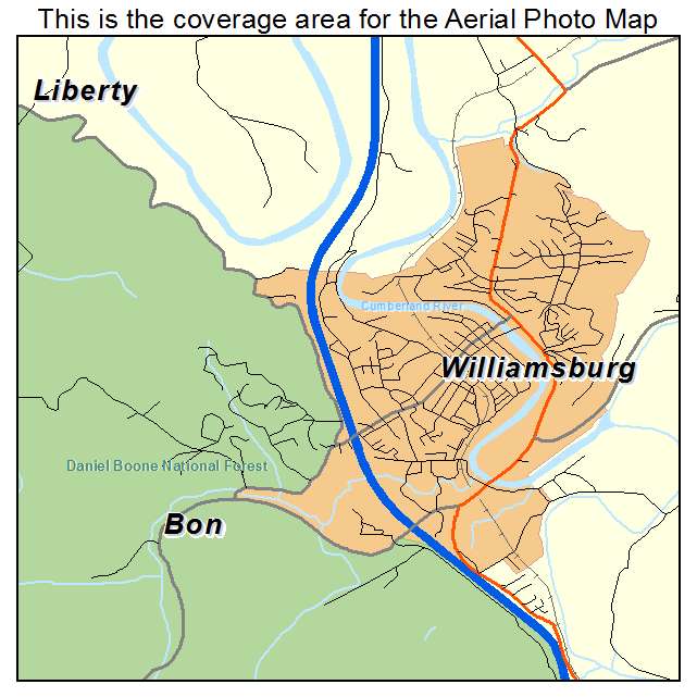 Williamsburg, KY location map 