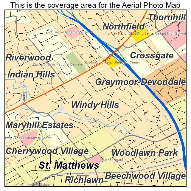 Windy Hills, KY location map 