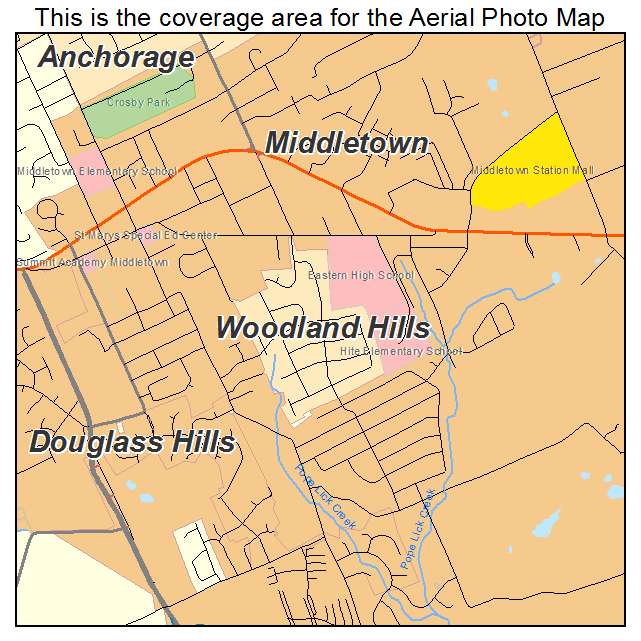 Woodland Hills, KY location map 