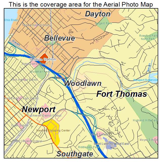 Woodlawn, KY location map 