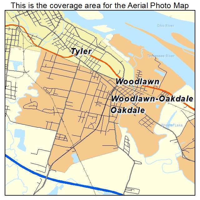 Woodlawn Oakdale, KY location map 