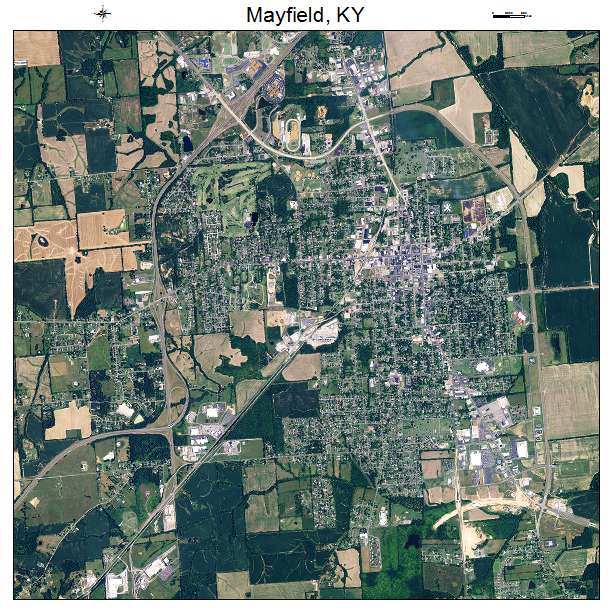Mayfield, KY air photo map