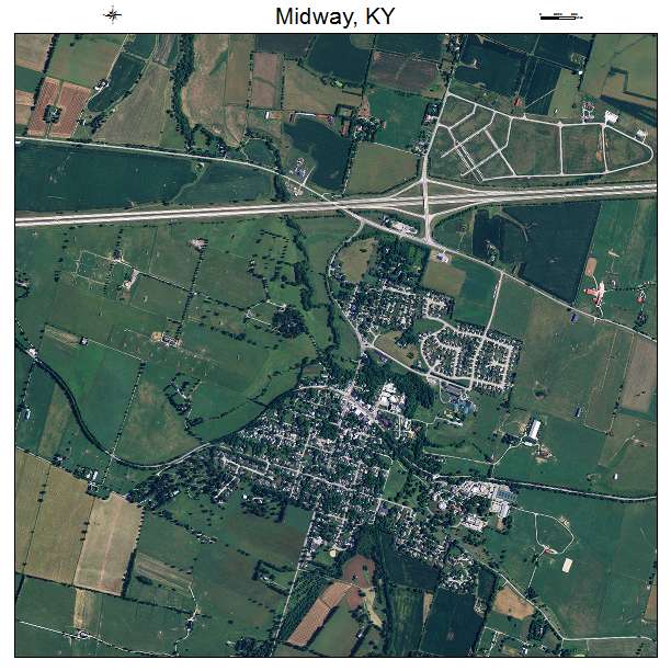 Midway, KY air photo map
