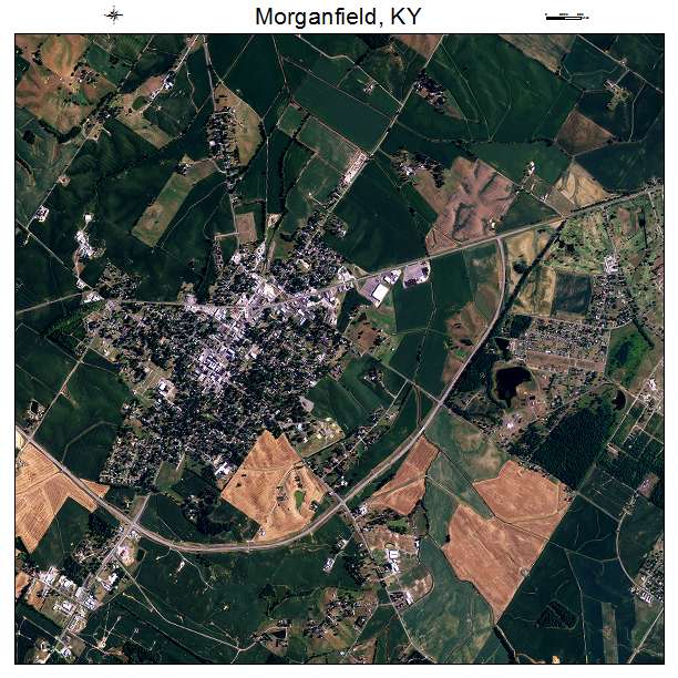 Morganfield, KY air photo map