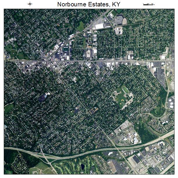 Norbourne Estates, KY air photo map