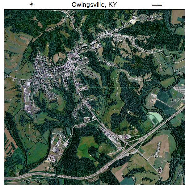 Owingsville, KY air photo map
