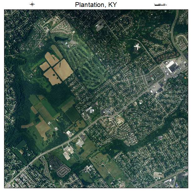 Plantation, KY air photo map