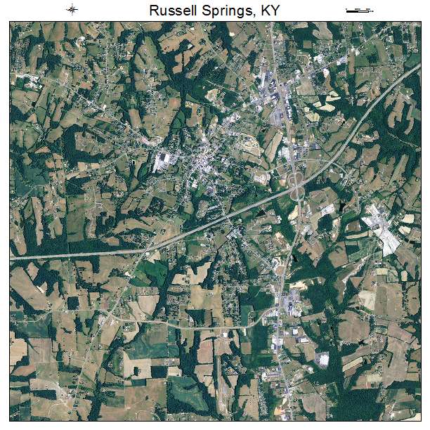 Russell Springs, KY air photo map