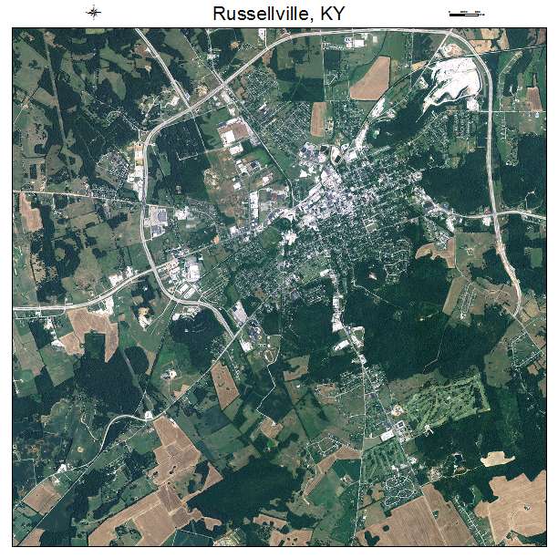 Russellville, KY air photo map