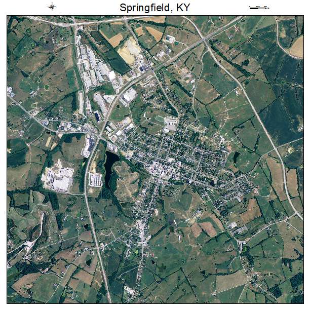 Springfield, KY air photo map
