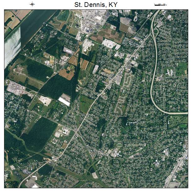 St Dennis, KY air photo map