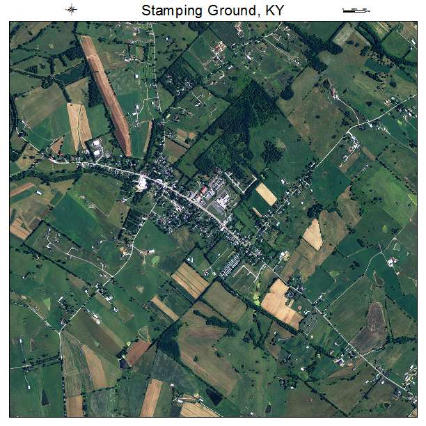 Stamping Ground, KY air photo map