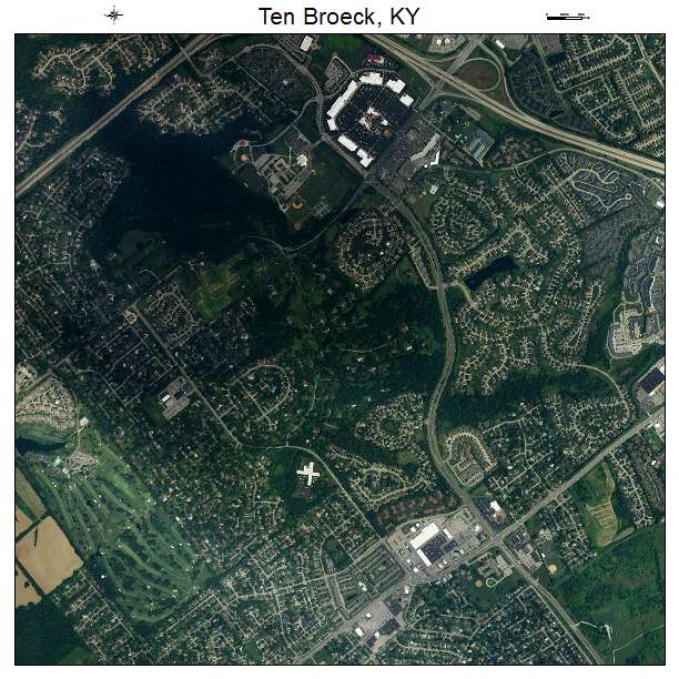 Ten Broeck, KY air photo map