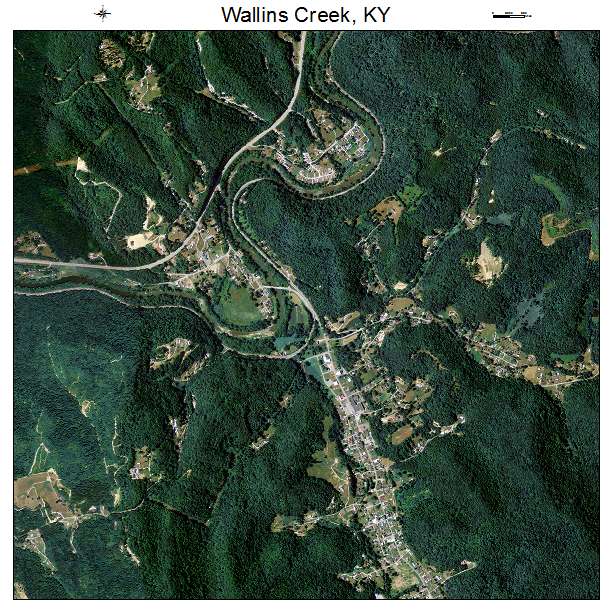 Wallins Creek, KY air photo map