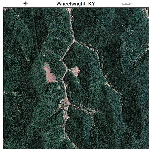 Wheelwright, KY air photo map