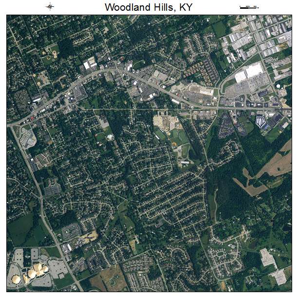 Woodland Hills, KY air photo map