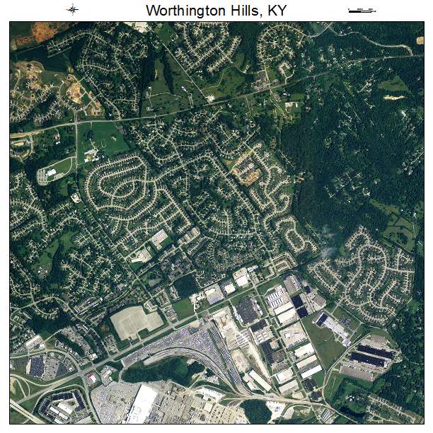 Worthington Hills, KY air photo map