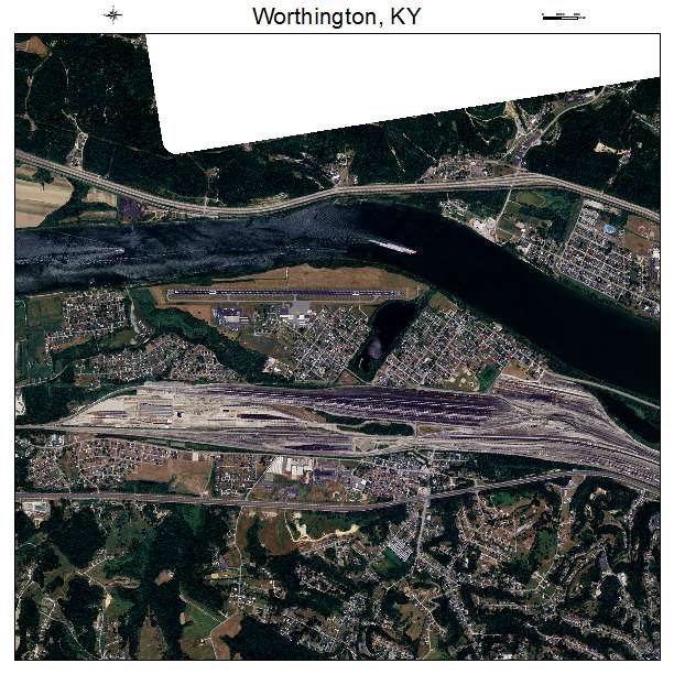 Worthington, KY air photo map