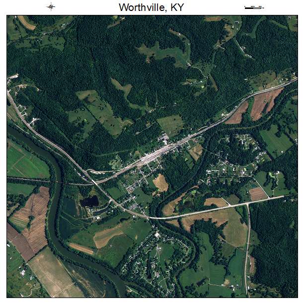 Worthville, KY air photo map