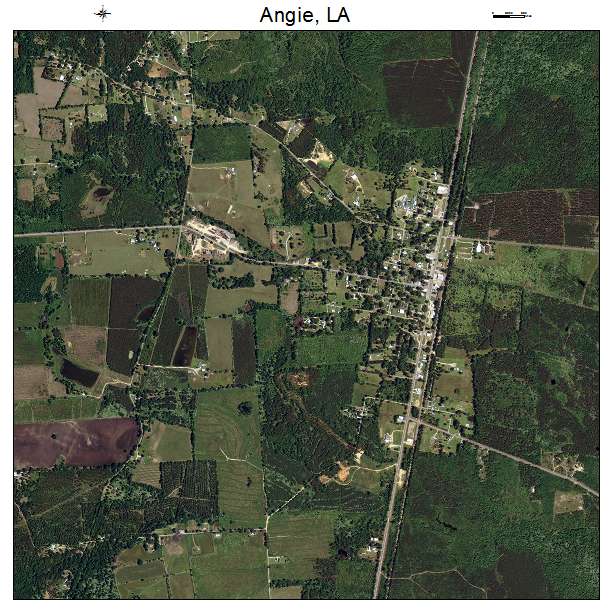 Angie, LA air photo map