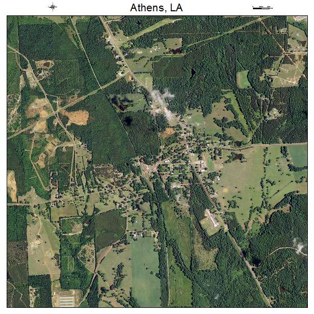 Athens, LA air photo map