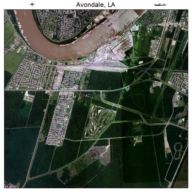 Avondale, LA air photo map