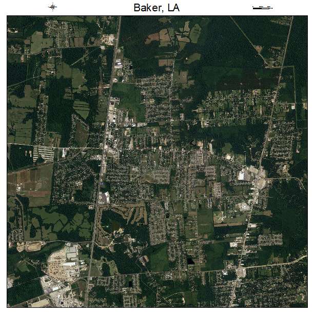 Baker, LA air photo map