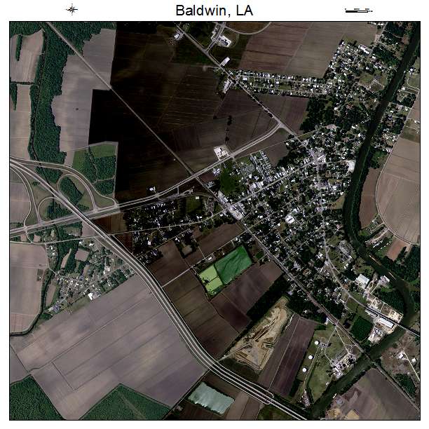 Baldwin, LA air photo map