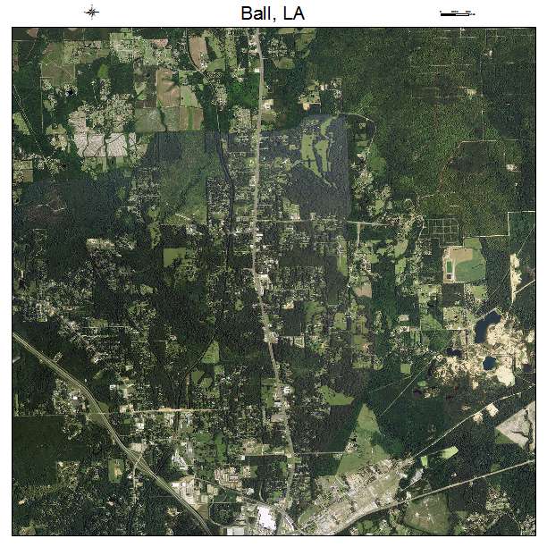Ball, LA air photo map