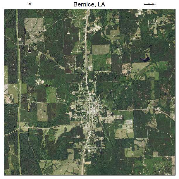 Bernice, LA air photo map