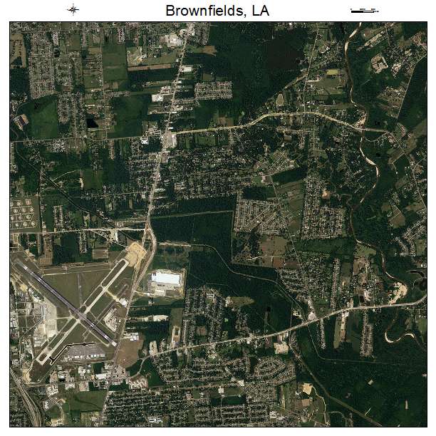 Brownfields, LA air photo map