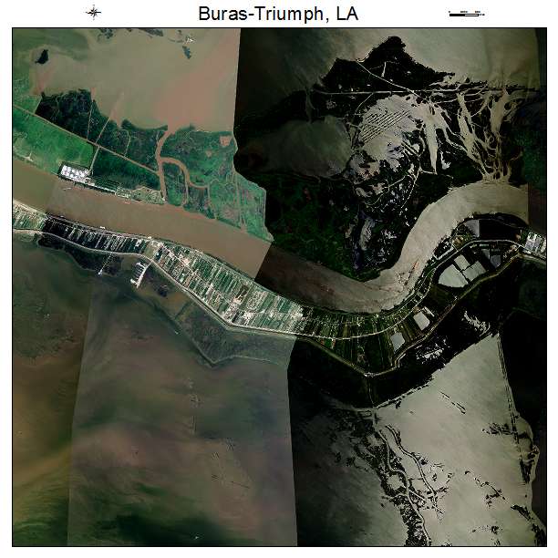 Buras Triumph, LA air photo map