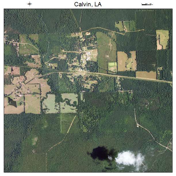 Calvin, LA air photo map