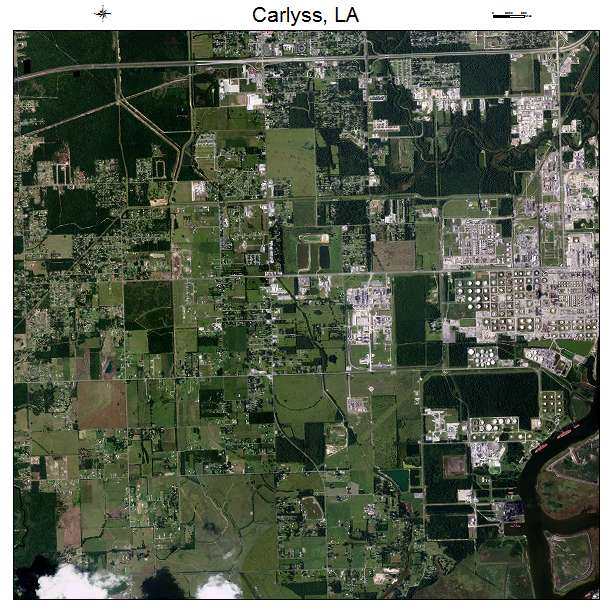 Carlyss, LA air photo map