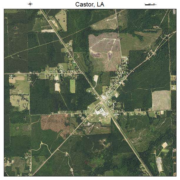 Castor, LA air photo map