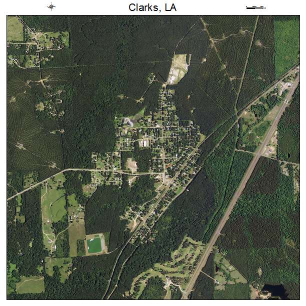 Clarks, LA air photo map