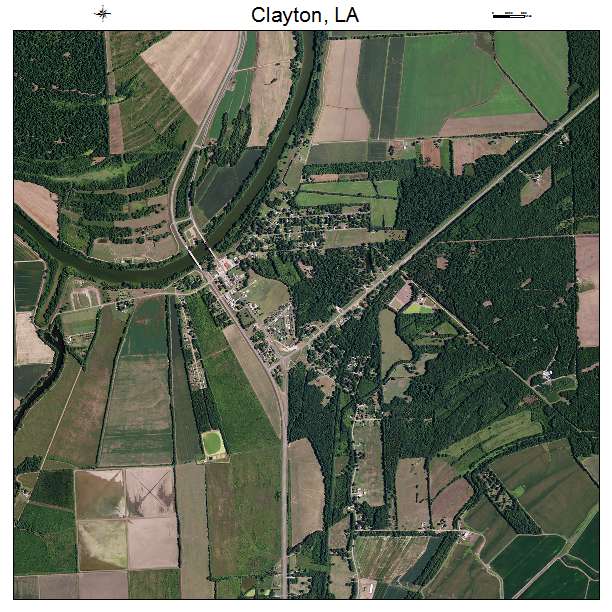 Clayton, LA air photo map