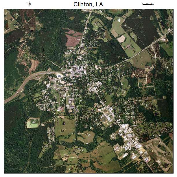 Clinton, LA air photo map