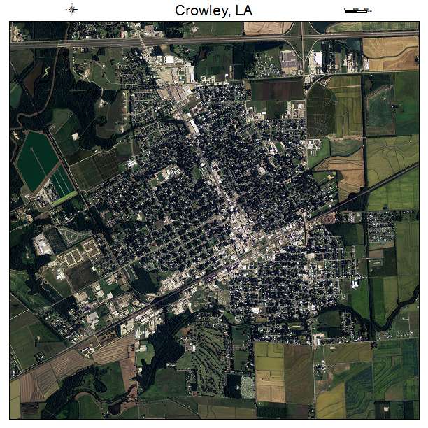 Aerial Photography Map of Crowley, LA Louisiana