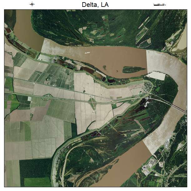 Delta, LA air photo map