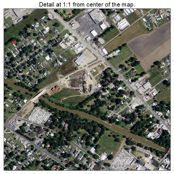 Breaux Bridge, Louisiana aerial imagery detail